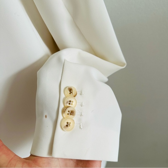 H&M Double Breasted Oversized White Blazer Jacket S - Picture 8 of 9